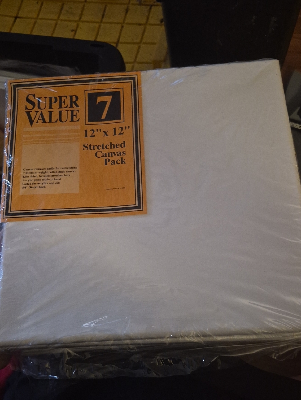 White Stretched Canvas Pack - 6 Pieces (12" x 12")